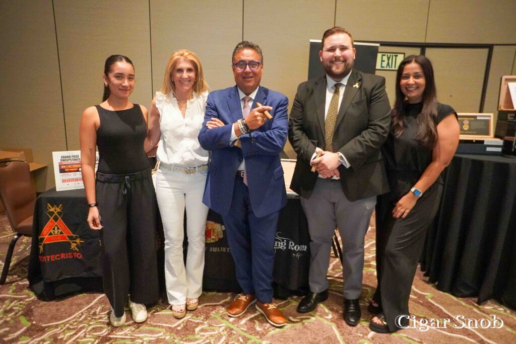 Kickoff of the Traveling Cigar Road Show 2025 12 Carina Gutierrez Jill Meyers Rafael Nodal Gabriel Diaz and Marina Tunes