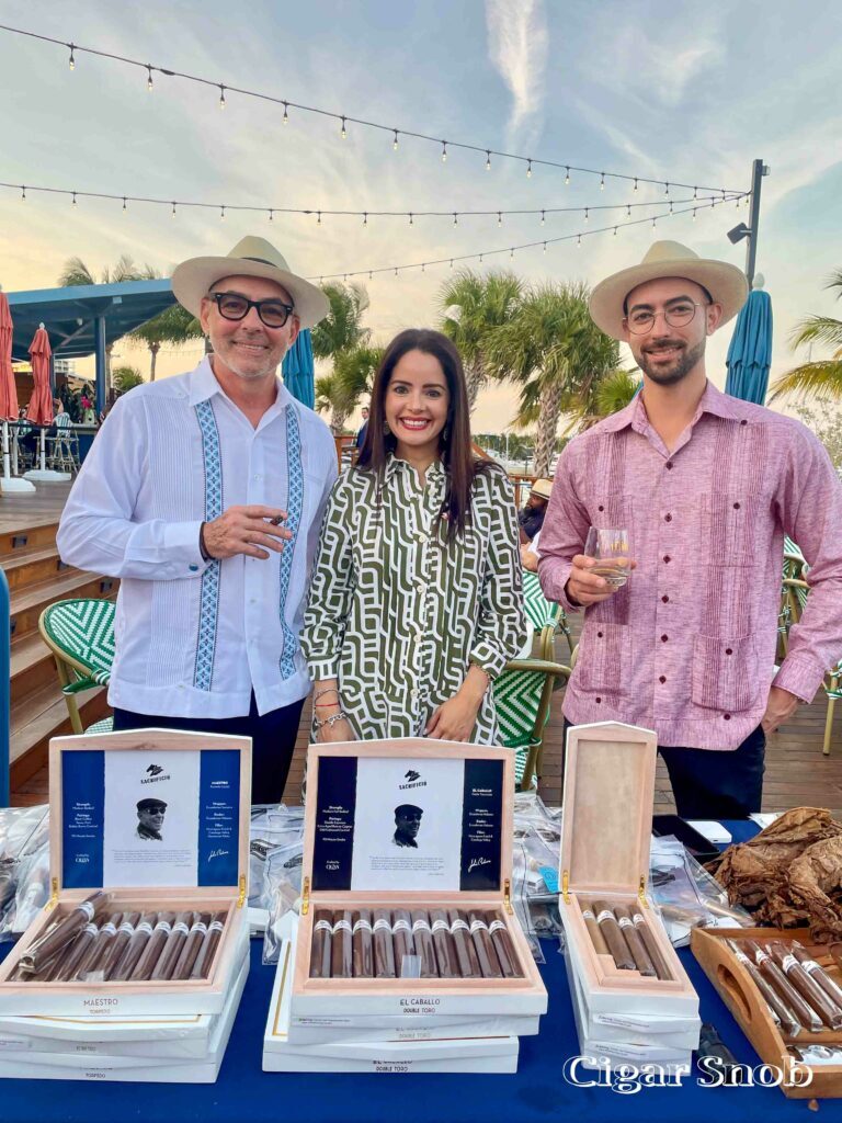 Sacrificio Cigars Launch Party at Regatta Grove 13 Julio Cabrera Vanessa Rojas and Andy Cabrera