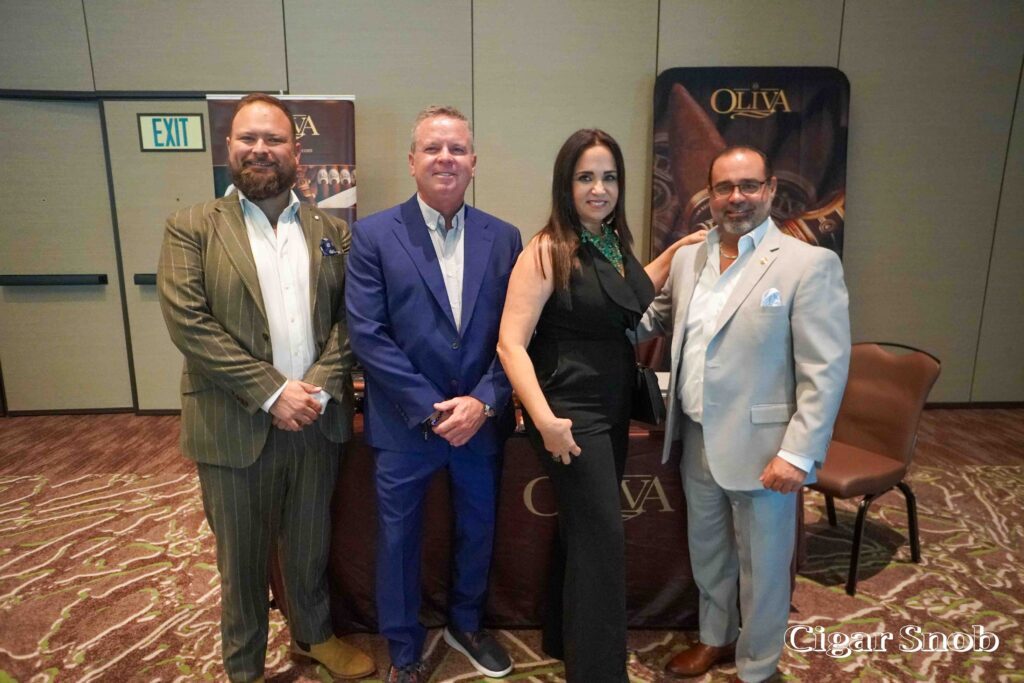Kickoff of the Traveling Cigar Road Show 2025 4 Ryan Bathurst John Mailander Yadira Creighton and Albert Sosa